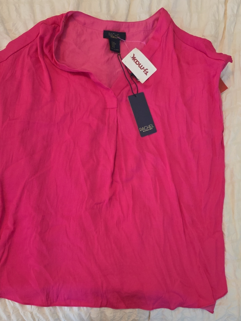 Rachel Roy  Bright Pink Sleeveless V-Neck Blouse Nwt M